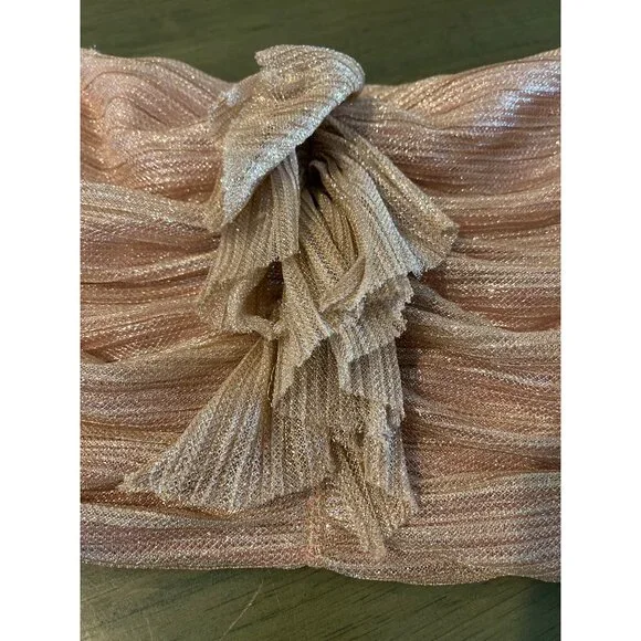 Maeve By Anthropologie Ruched Metallic Pink Strapless Top S - Picture 3 of 6